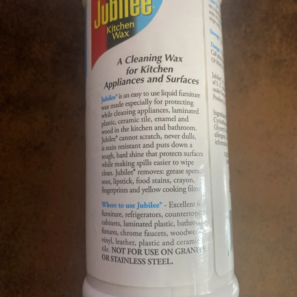 Jubilee Kitchen Wax, 15 Fl Oz, Protects Shines Cleans NEW